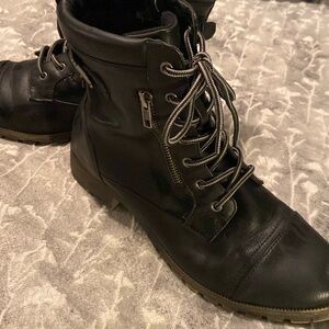 Black lace up boot